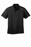 Polo Port Authority Silk Touch Performance Colorblock Stripe. K547 Nero/Grigio acciaio