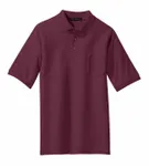 Port Authority Silk Touch Polo with Pocket. K500P Burgundy