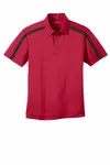 Polo Port Authority Silk Touch Performance Colorblock Stripe. K547 Rosso/Nero