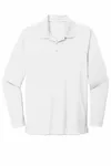 Port Authority Dry Zone UV Micro-Mesh Long Sleeve Polo K110LS WHITE