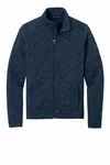 Port Authority Sweater Fleece Jacket. F232 River Blue Navy Heather