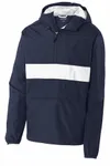 Anorak à poche zippée Sport-Tek. JST65 Bleu marine/blanc