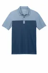 Port Authority Fine Pique Blend Blocked Polo K831 Aegean Blue/ Aegean Blue Heather