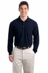 Port Authority Long Sleeve Silk Touch Polo with Pocket. K500LSP Navy