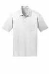 Port Authority Silk Touch Performance Pocket Polo. K540P WHITE