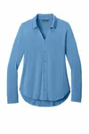 Port Authority Women's Luxe Knit Button Tunic LK5602 Carolina Blue