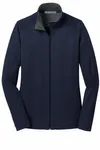 Giacca donna Port Authority Vertical Texture Full-Zip. L805 Vero blu navy/grigio ferro