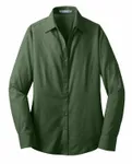 Port Authority Women's Crosshatch Pflegeleichtes Hemd. L640 Dunkel Kaktus Grün