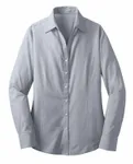 Port Authority Women's Crosshatch Pflegeleichtes Hemd. L640 Marinefrost