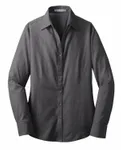 Port Authority Women's Crosshatch Pflegeleichtes Hemd. L640 Weiches Schwarz