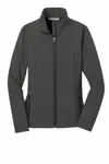 Port Authority Women's Core Soft Shell Jacke. L317 Schwarz Charcoal Heather