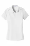 Port Authority Women's Pinpoint Mesh Zip Polo. L580 WHITE