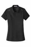Port Authority Women's Pinpoint Mesh Zip Polo. L580 BLACK