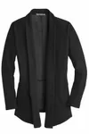 Cardigan Interlock da donna Port Authority. L807 Nero profondo/ Antracite Heather