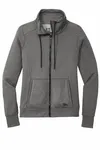 New Era Women's Performance Terry Full-Zip Cowl LNEA530 Graphite Heather