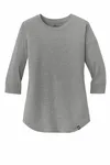 New Era Women's Heritage Blend 3/4-Sleeve Baseball Raglan Tee. LNEA104 Gris ombré chiné