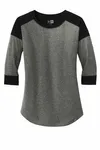 New Era Women's Heritage Blend 3/4-Sleeve Baseball Raglan Tee. LNEA104 Noir/ Torsadé noir