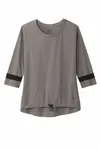 New Era Damen Tri-Blend 3/4-Ärmel Tee LNEA136 Schattengrau/ Schwarz Solid