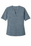Port Authority - Top donna con collo aperto in erica elasticizzata LK583 Blu Regata/Grigio Gusty