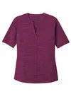 Port Authority - Top donna con collo aperto in erica elasticizzata LK583 Viola/ Nero