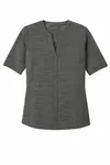 Port Authority - Top donna con collo aperto in erica elasticizzata LK583 Nero/Grigio tuono