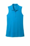 Port Authority Damen Dry Zone UV Micro-Mesh ärmelloses Polo LK110SV Küstenblau