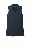 Port Authority Damen Dry Zone UV Micro-Mesh ärmelloses Polo LK110SV Flussblau Marine