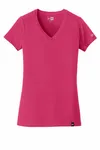 New Era Women's Heritage Blend V-Neck Tee. LNEA101 Tiefes Rosa
