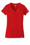 New Era Women's Heritage Blend V-Neck Tee. LNEA101 Scharlachrot