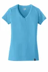 New Era Women's Heritage Blend V-Neck Tee. LNEA101 Himmelblau