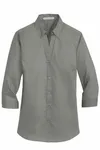 Camicia Port Authority SuperPro Twill da donna con maniche a 3/4. L665 Grigio monumento