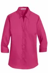 Camicia Port Authority SuperPro Twill da donna con maniche a 3/4. L665 Azalea rosa