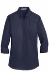 Camicia Port Authority SuperPro Twill da donna con maniche a 3/4. L665 VERO NAVIGLIO