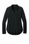 Port Authority Women's Luxe Knit Button Tunic LK5602 Deep Black