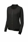 Sport-Tek Women's Lightweight French Terry Bomber LST274 Heather Black