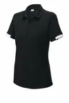 Sport-Tek Women's Club Colorblock Polo LST444 Black/ White