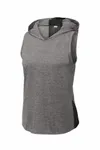 Sport-Tek Women's PosiCharge Tri-Blend Wicking Draft Hoodie Tank. LST410 Black/ Dark Grey Heather