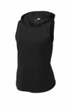 Sport-Tek Women's PosiCharge Tri-Blend Wicking Draft Hoodie Tank. LST410 Black/ Black Triad Solid
