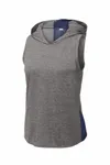 Sport-Tek Women's PosiCharge Tri-Blend Wicking Draft Hoodie Tank. LST410 True Navy/ Dark Grey Heather