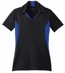 Polo Sport-Tek Micropique Sport-Wick da donna con blocco laterale. LST655 Nero/ True Royal