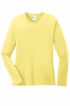 Port & Company Women's Long Sleeve Core Cotton Tee. LPC54LS YELLOW