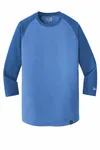 New Era Heritage Blend 3/4-Sleeve Baseball Raglan Tee. NEA104 Royal/ Royal Heather