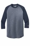 New Era Heritage Blend 3/4-Sleeve Baseball Raglan Tee. NEA104 True Navy/ True Navy Twist