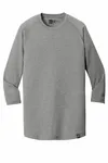 New Era Heritage Blend 3/4-Sleeve Baseball Raglan Tee. NEA104 Shadow Grey Heather