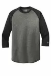 New Era Heritage Blend 3/4-Sleeve Baseball Raglan Tee. NEA104 Black/ Black Twist