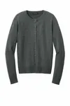 Port Authority Women's Easy Care Crewneck Cardigan Sweater LSW2870 Charcoal Heather