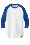 New Era Heritage Blend 3/4-Sleeve Baseball Raglan Tee. NEA104 Royal/ White