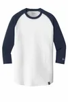 New Era Heritage Blend 3/4-Sleeve Baseball Raglan Tee. NEA104 True Navy/ White