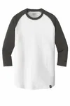 New Era Heritage Blend 3/4-Sleeve Baseball Raglan Tee. NEA104 Graphite/ White