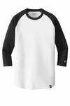 New Era Heritage Blend 3/4-Sleeve Baseball Raglan Tee. NEA104 Black/ White